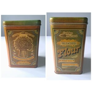 Vintage Golden harvest flour tin Chein co 1977-78 lithograph advertisment tin